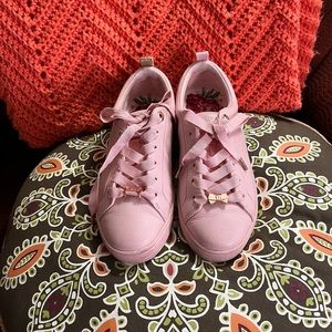 Girls Ted Baker Tennis Shoes, Size 41/2, pink and rose gold,Ribbon laces, PRETTY
